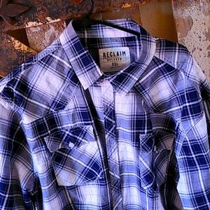 Blue Plaid Buckle Shirt